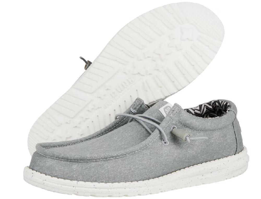 Hey Dude Light Grey Wally Canvas Men's Casual Shoes 40700-007