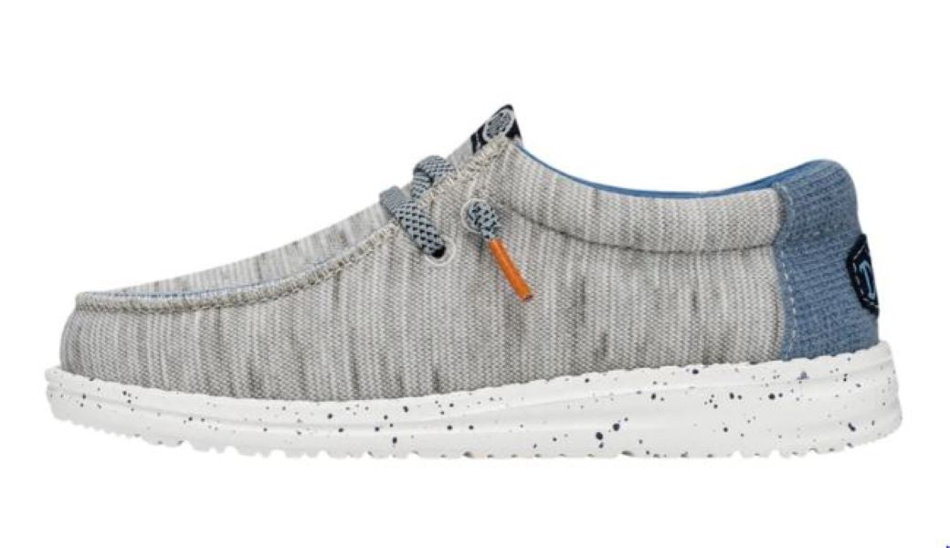 Hey Dude Light Grey Wally Jersey Youth Casual Shoes 40217-007