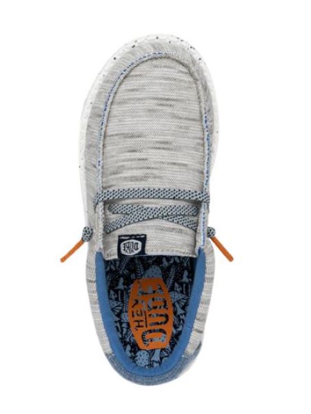 Hey Dude Light Grey Wally Jersey Youth Casual Shoes 40217-007