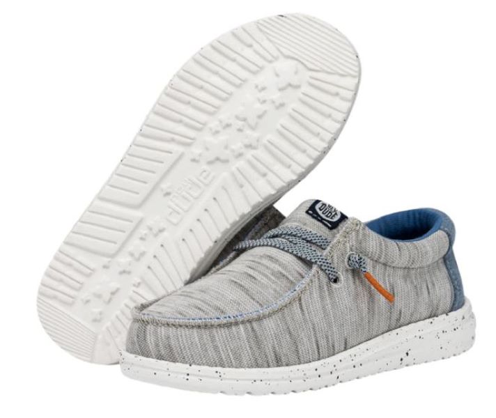 Hey Dude Light Grey Wally Jersey Youth Casual Shoes 40217-007