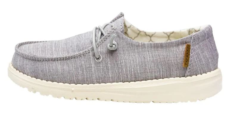 Hey Dude Linen Grey Wendy Youth Casual Shoes 130123096