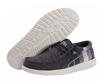 Hey Dude Men's Wally Tartan Grey Slip On Comfort Shoe 110063140