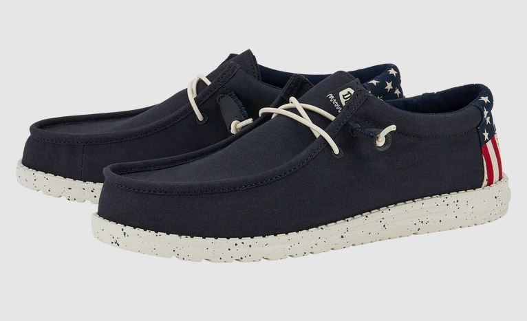 Hey Dude Navy White Wally Americana Men's Casual Shoes 40687