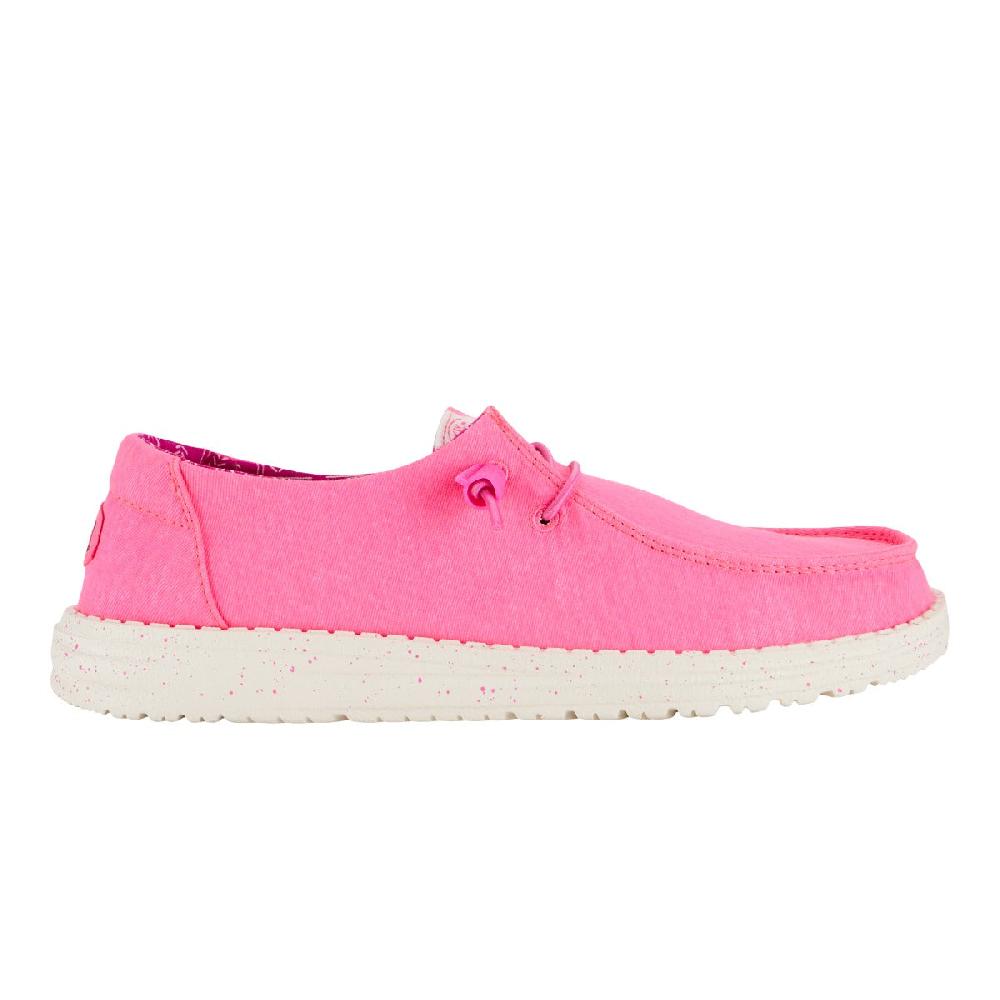 Hey Dude Neon Pink Wendy Stretch Canvas Women's Casual Shoes 40902-676
