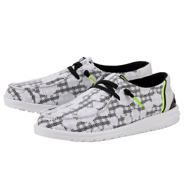 Hey Dude Neon White Wendy Lacy Womens Casual Shoes 121990191