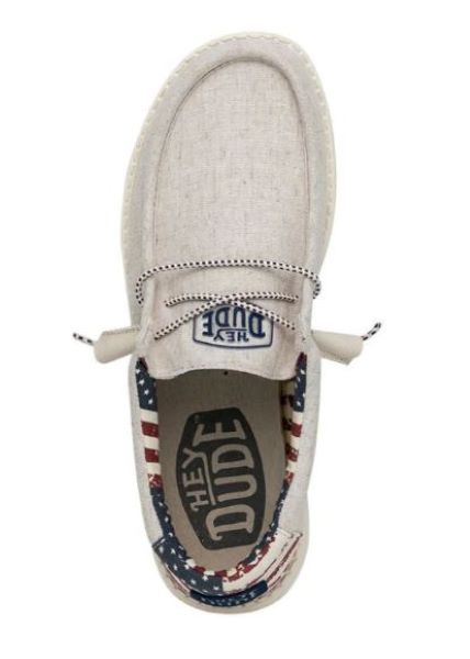 Hey Dude Off White Patriotic Men's Casual Shoes 40001-1K1