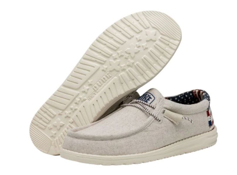 Hey Dude Off White Patriotic Men's Casual Shoes 40001-1K1