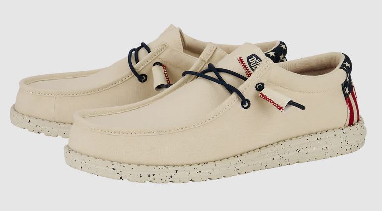 Hey Dude Off White Wally Americana Men's Casual Shoes 40687