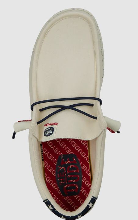 Hey Dude Off White Wally Americana Men's Casual Shoes 40687