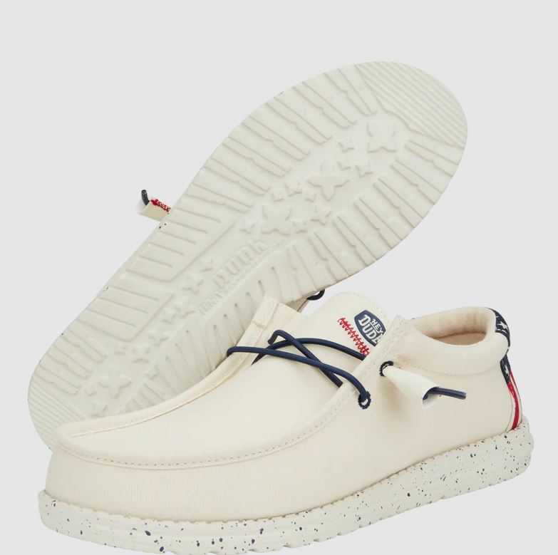 Hey Dude Off White Wally Americana Men's Casual Shoes 40687