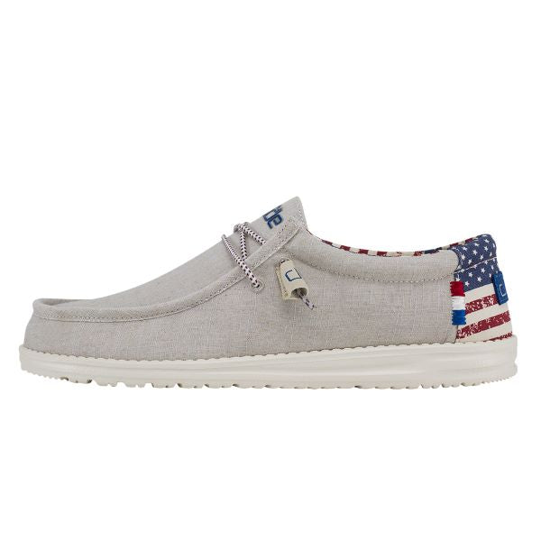 Hey Dude Off White Wally Patriotic Mens Casual Shoes 110060184