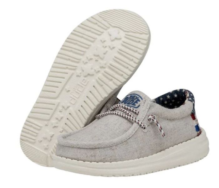 Hey Dude Off White Wally Patriotic Toddler Casual Shoes 40031-1K1