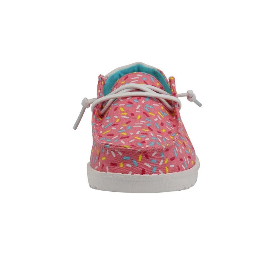 Hey Dude Pink Sprinkles Wendy Youth Print Casual Shoes 130125037