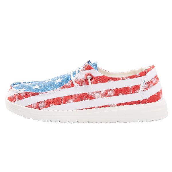Hey Dude Red/White And Blue Wendy Star Spangled Womens Casual Shoes 121412698