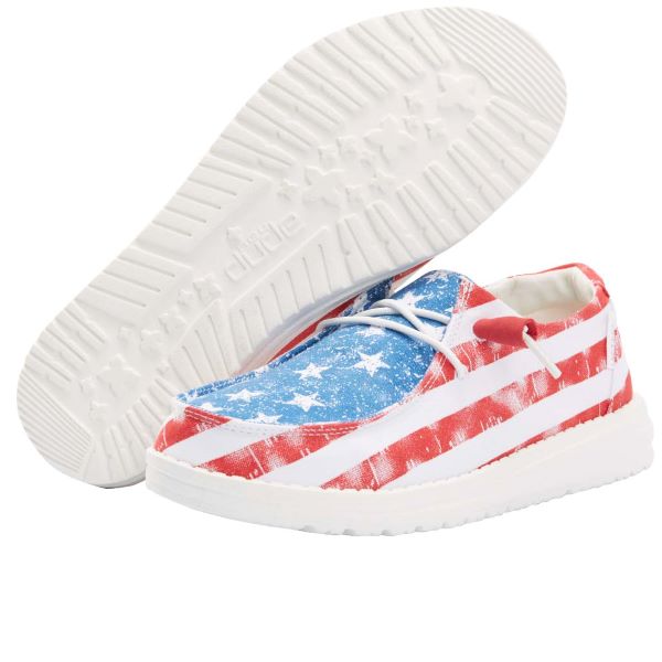 Hey Dude Red/White and Blue Wendy Star Spangled Womens Casual Shoes 121412698