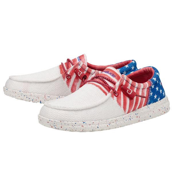 Hey Dude Red/White/Blue Wendy Sox Americana Tri Womens Casual Shoes 122342143
