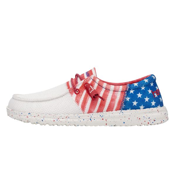 Hey Dude Red/White/Blue Wendy Sox Americana Tri Womens Casual Shoes 122342143