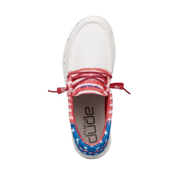 Hey Dude Red/White/Blue Wendy Sox Americana Tri Womens Casual Shoes 122342143
