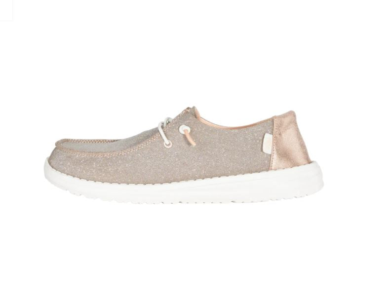 Hey Dude Rose Gold Wendy Metallic Sparkle Women's Casual Shoes 41082-7D9