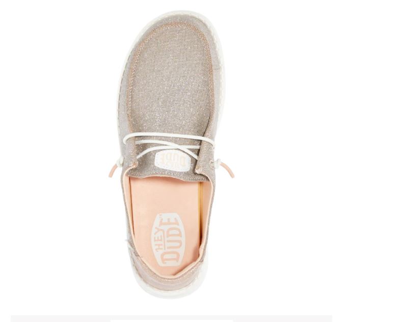 Hey Dude Rose Gold Wendy Metallic Sparkle Women's Casual Shoes 41082-7D9