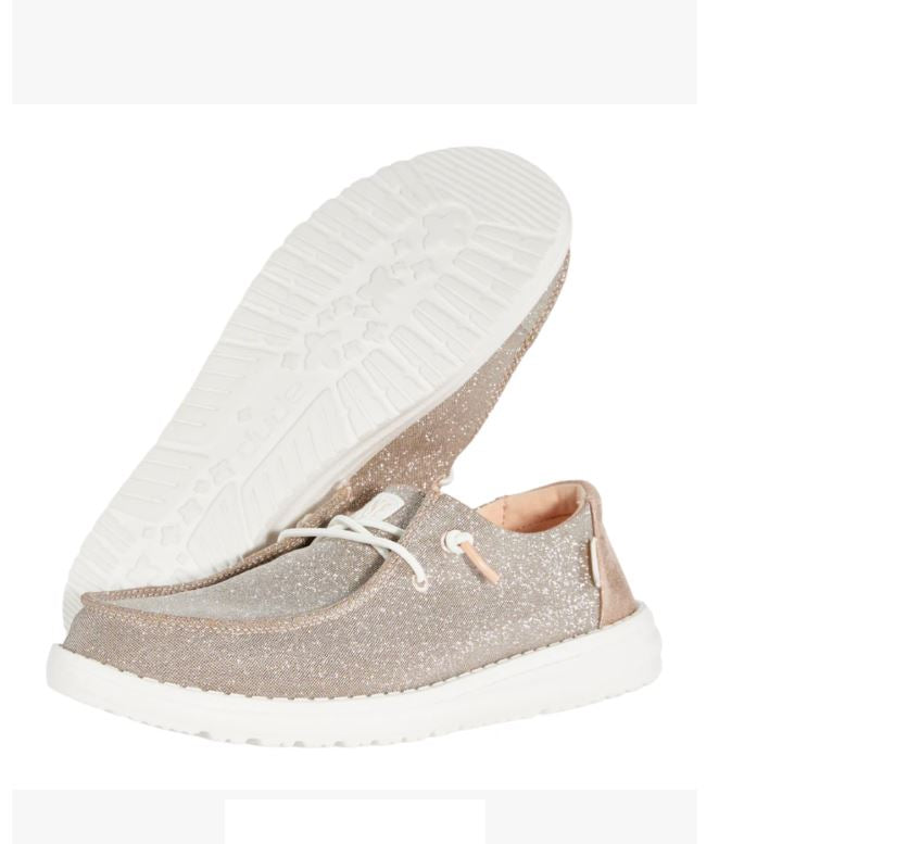 Hey Dude Rose Gold Wendy Metallic Sparkle Women's Casual Shoes 41082-7D9