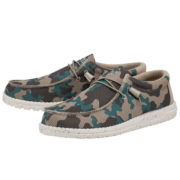 Hey Dude Safari Camo Wally Sox Mens Casual Shoes 110357033