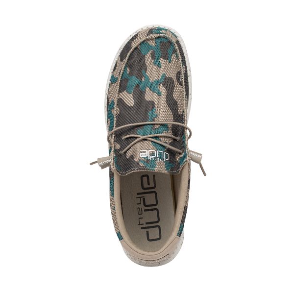 Hey Dude Safari Camo Wally Sox Mens Casual Shoes 110357033