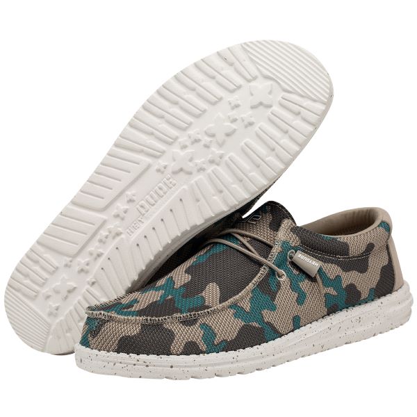 Hey Dude Safari Camo Wally Sox Mens Casual Shoes 110357033