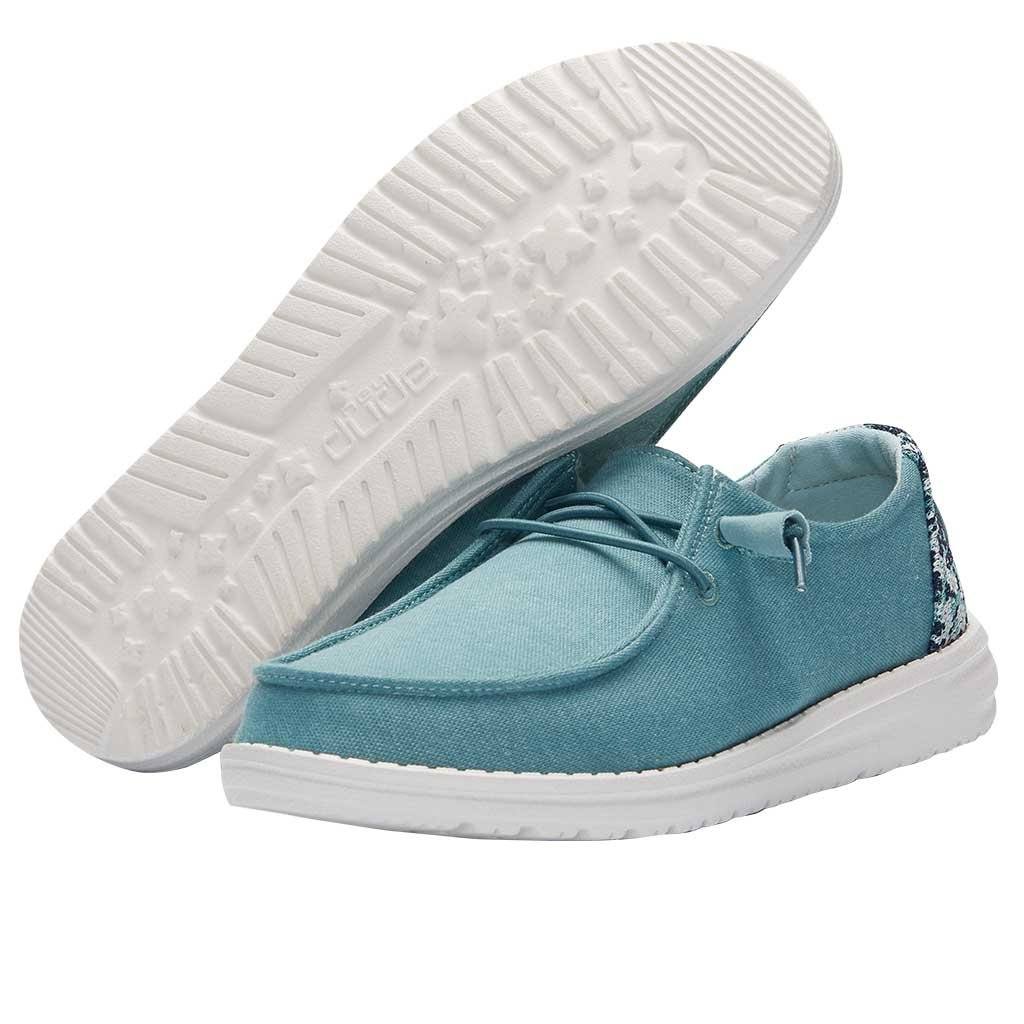 Hey Dude Sea Blue Wendy Stretch Fleece Womens Casual Shoes 121412121