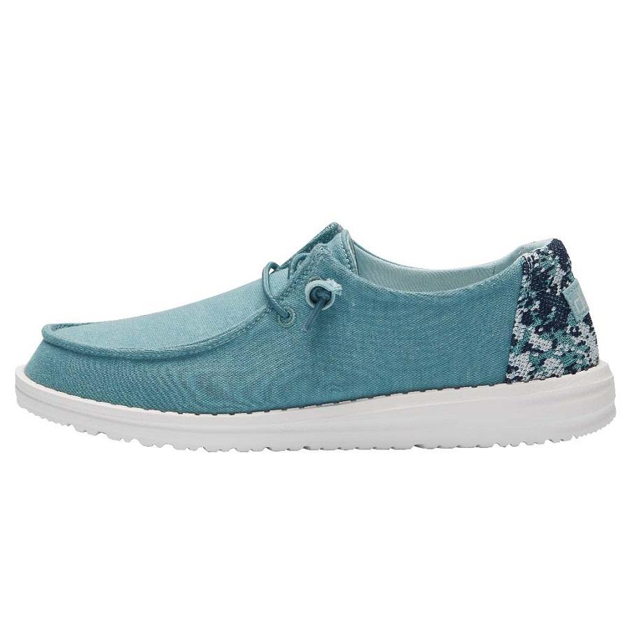 Hey Dude Sea Blue Wendy Stretch Fleece Womens Casual Shoes 121412121