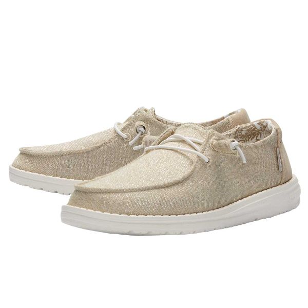 Hey Dude Sparkling Beige Wendy Stretch Womens Shoes 121410559