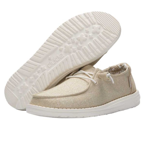 Hey Dude Sparkling Beige Wendy Stretch Womens Shoes 121410559