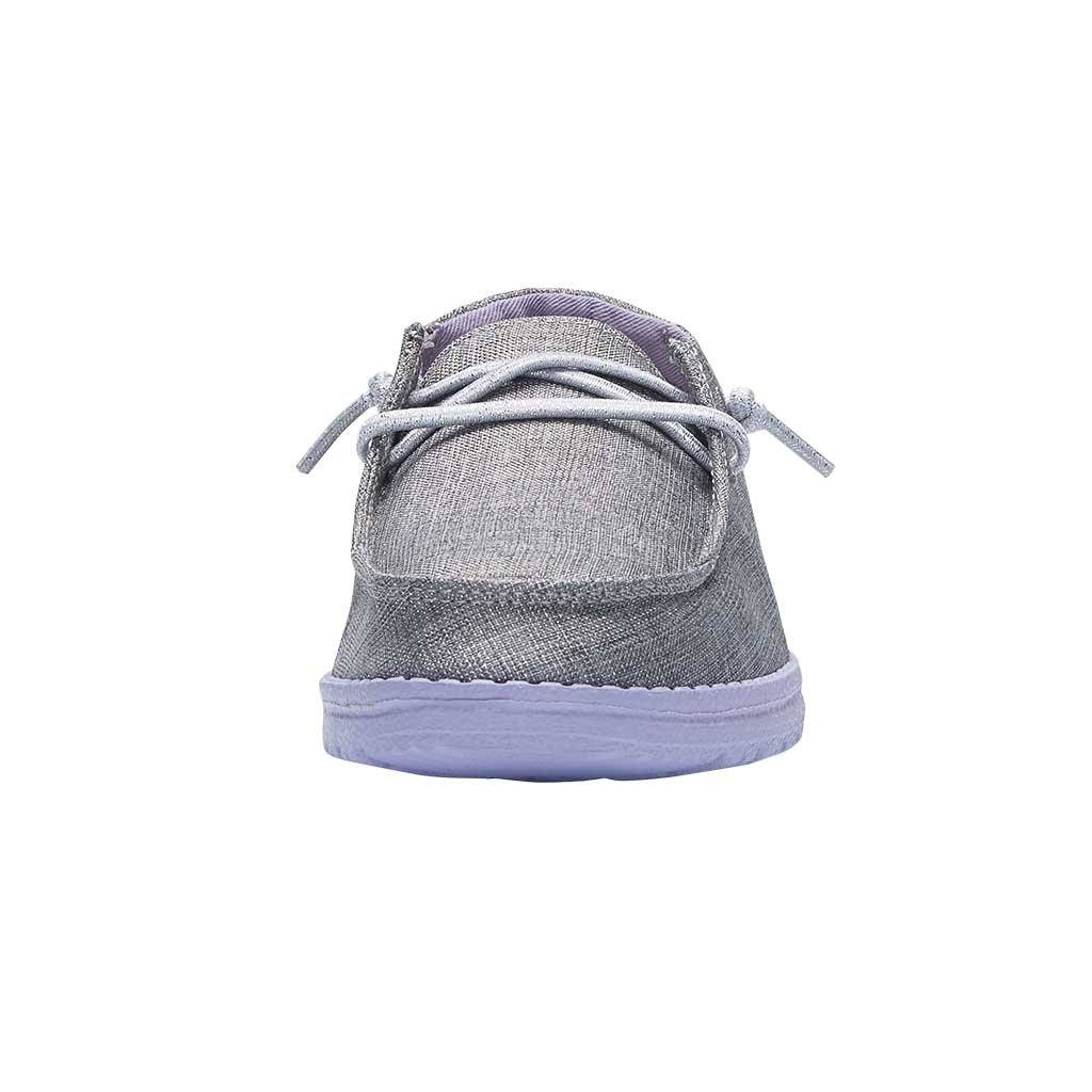 Hey Dude Sparkling Grey Lilac Wendy Youth Sparkling Girls Casual Shoes 130123166