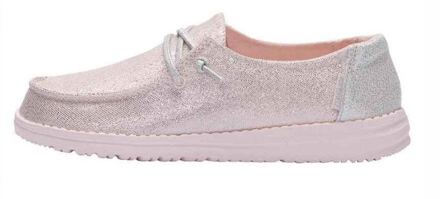 Hey Dude Sparkling Pink Wendy Youth Canvas Shoes 130126833