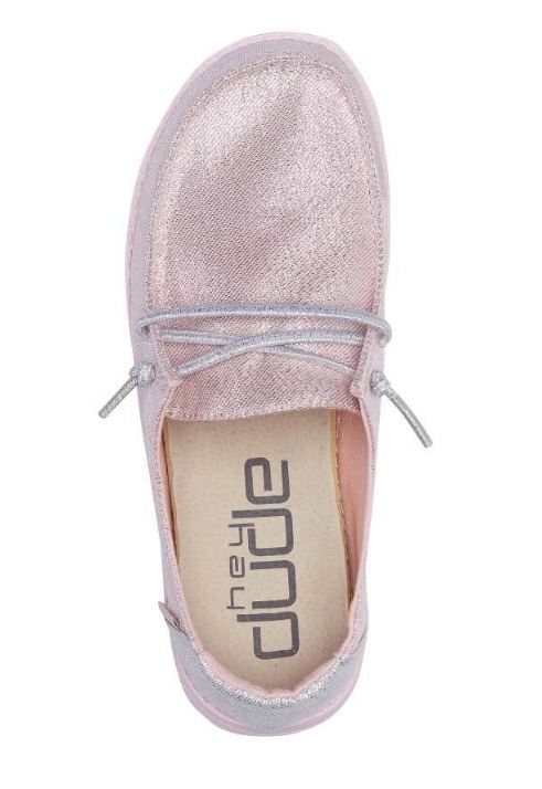 Hey Dude Sparkling Pink Wendy Youth Canvas Shoes 130126833