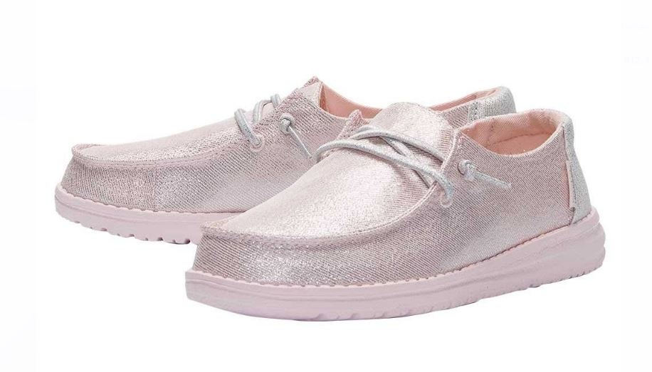 Hey Dude Sparkling Pink Wendy Youth Canvas Shoes 130126833
