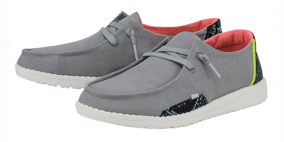 Hey Dude Steel Grey Wendy Snake Ladies Shoes 121413190