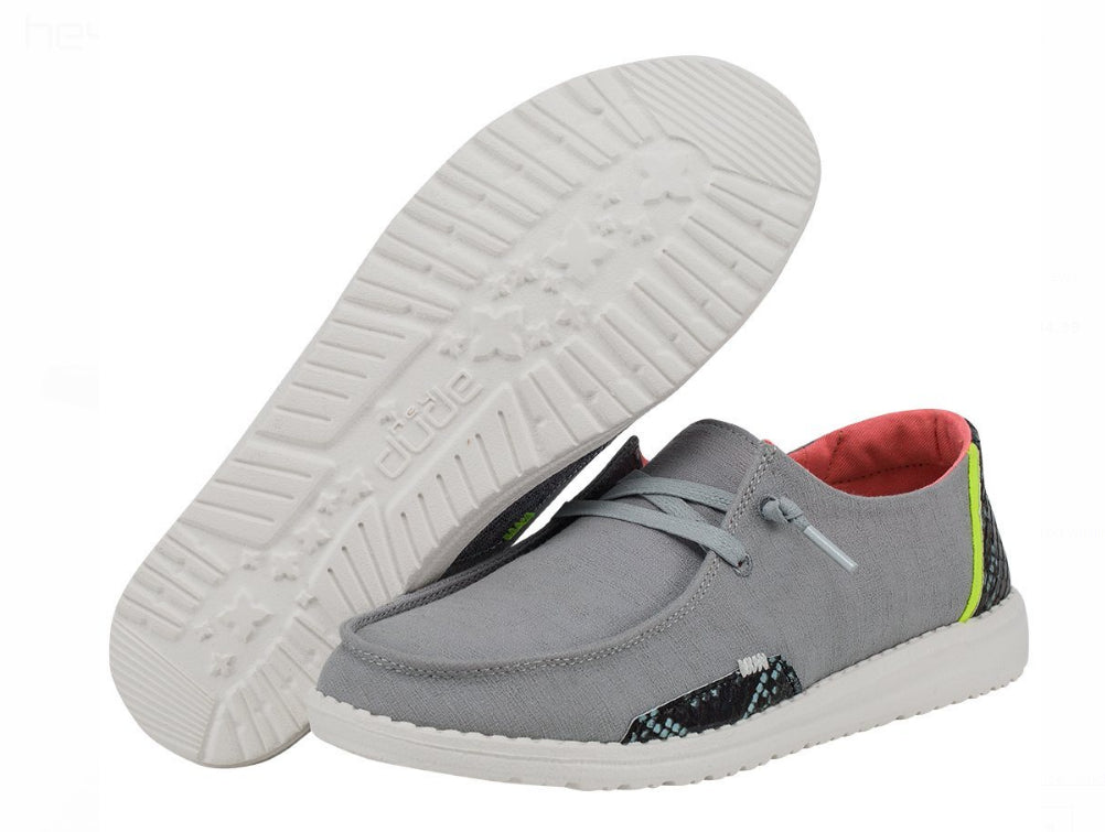 Hey Dude Steel Grey Wendy Snake Ladies Shoes 121413190