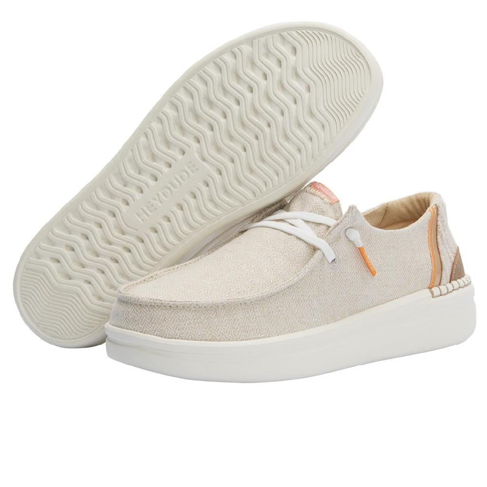 Hey Dude Tan With Orange Wendy Rise Ladies Casual Shoes 121941701