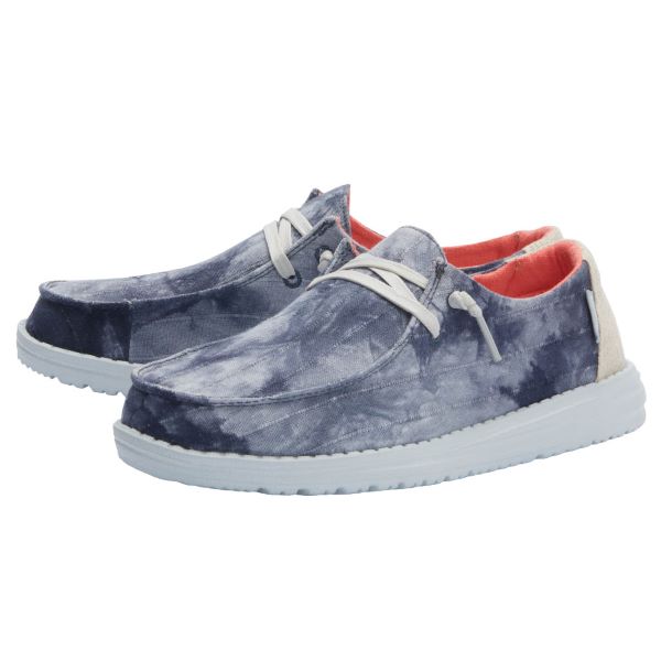 Hey Dude Tie Dye Navy Wendy Tie Dye Womens Casual Shoes 121412563
