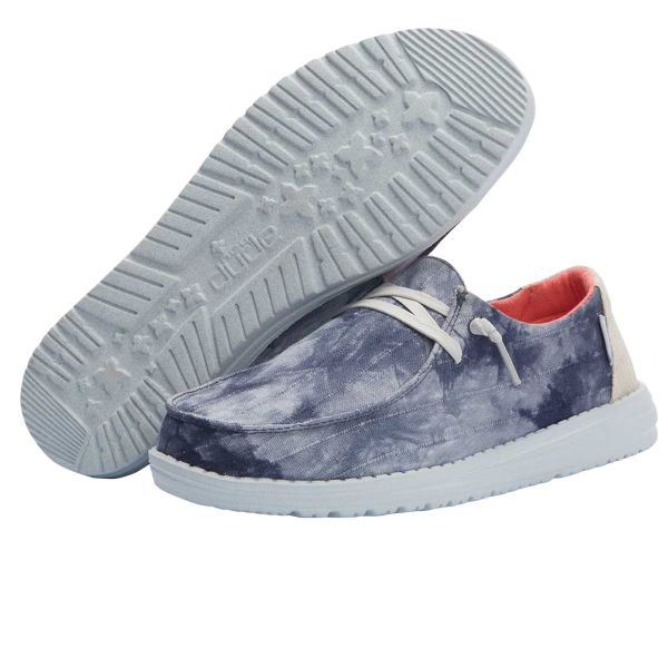 Hey Dude Tie Dye Navy Wendy Tie Dye Womens Casual Shoes 121412563