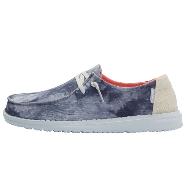 Hey Dude Tie Dye Navy Wendy Tie Dye Womens Casual Shoes 121412563