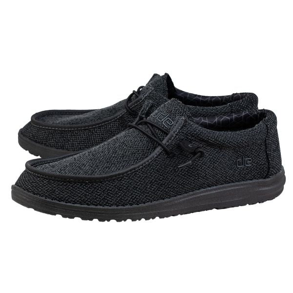 Hey Dude Total Black Wally Sox Men's Casual Shoes 40019-OXJ