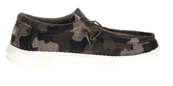 Hey Dude Wally Linen Camo Youth Kids Casual Shoes 130157003