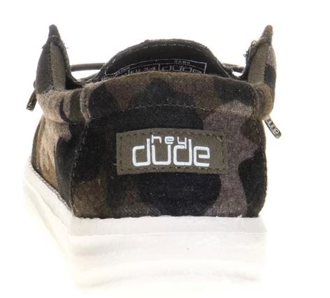 Hey Dude Wally Linen Camo Youth Kids Casual Shoes 130157003