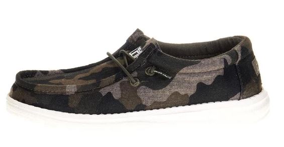 Hey Dude Wally Linen Camo Youth Kids Casual Shoes 130157003