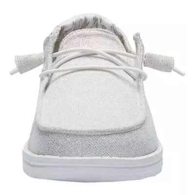 Hey Dude Wendy Stretch Sparkling White Womens Casual Shoes 121410161