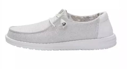 Hey Dude Wendy Stretch Sparkling White Womens Casual Shoes 121410161
