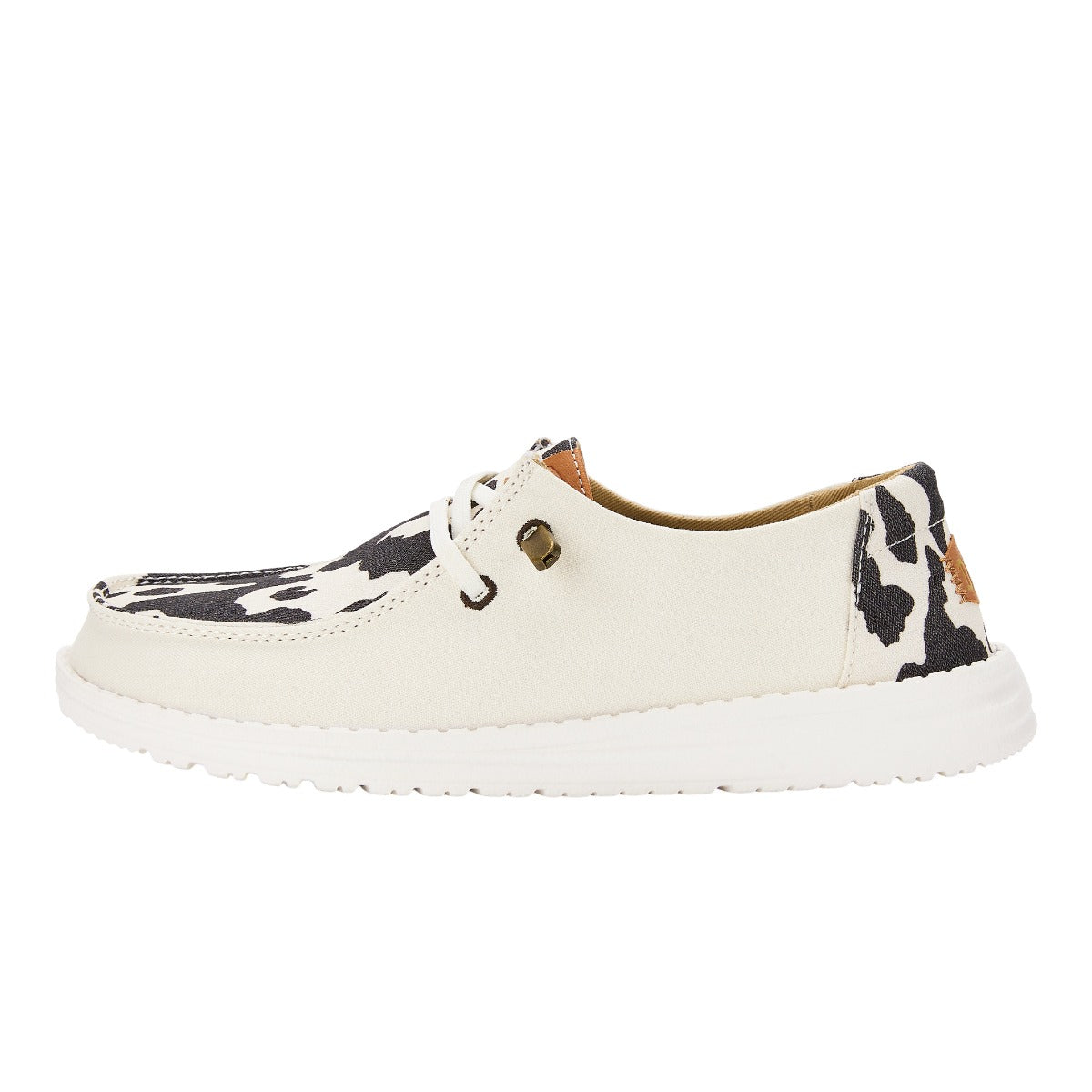 Hey Dude White/Black Cow Print Wendy Animal Women's Casual Shoes 41037-11G
