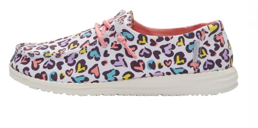 Hey Dude White Leopard Wendy Youth Print Casual Shoes 130120170
